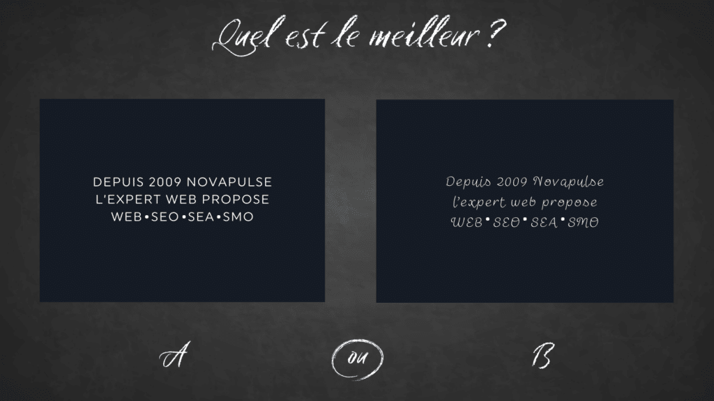 Expert webmarketing : Lisibilité du texte avec choix de la police de caractères.